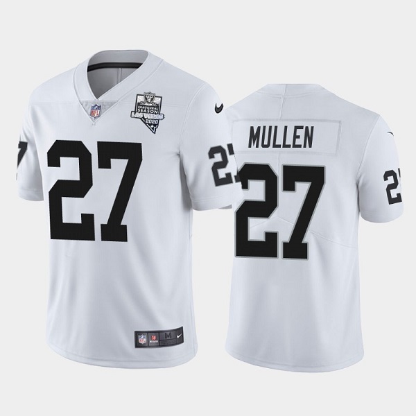 Men's Las Vegas Raiders #27 Trayvon Mullen White NFL 2020 Inaugural Season Vapor Limited Stitched Jersey Men's Las Vegas Raiders #27 Trayvon Mullen White NFL 2020 Inaugural Season Vapor Limited Stitched Jersey